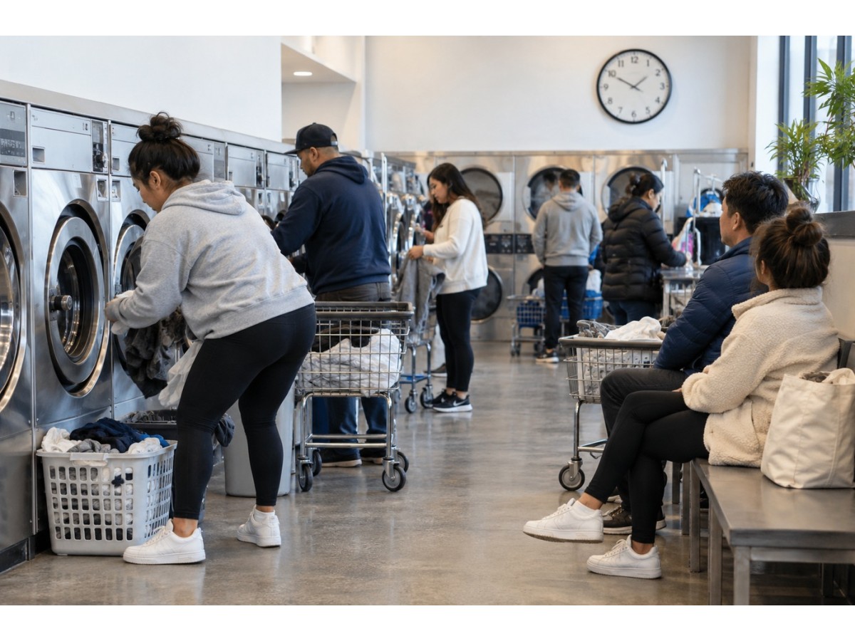 Self-Service Laundry: Measure Queues and Busy Hours